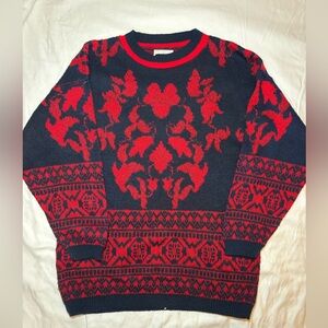 VTG 80's Womens Garland Knit Sweater Red Black, Made in USA, Sz Unknown *READ